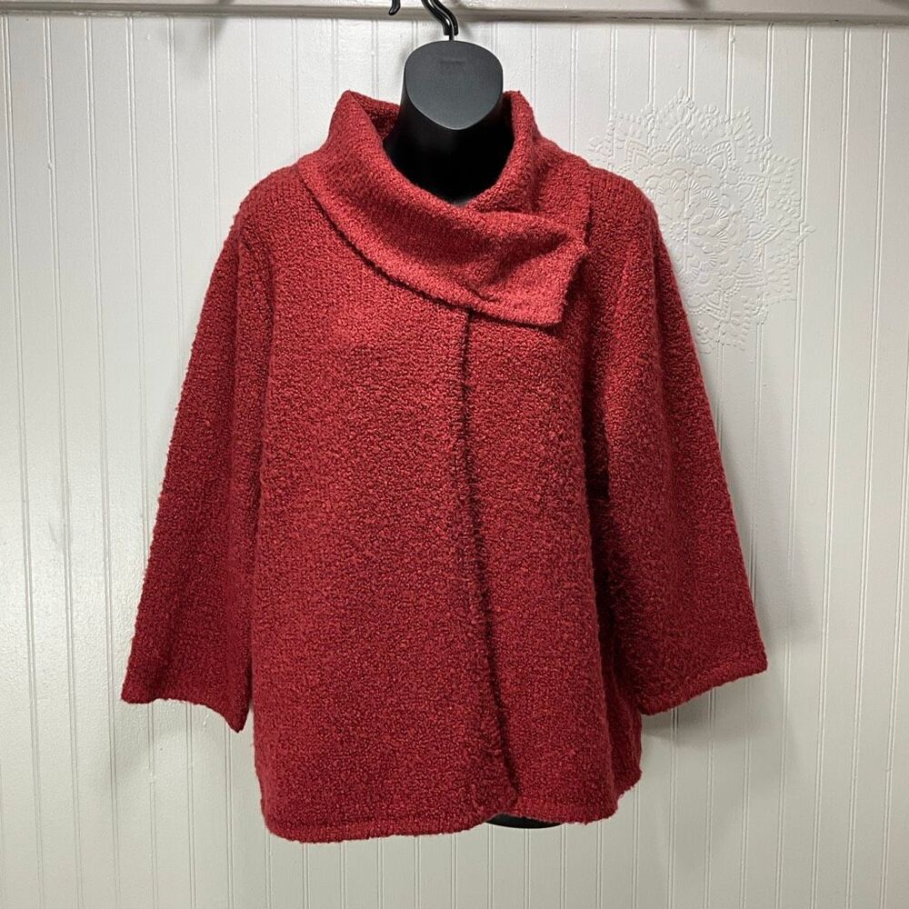 EVAN PICONE Wool Blend Cape Cardigan Sweater